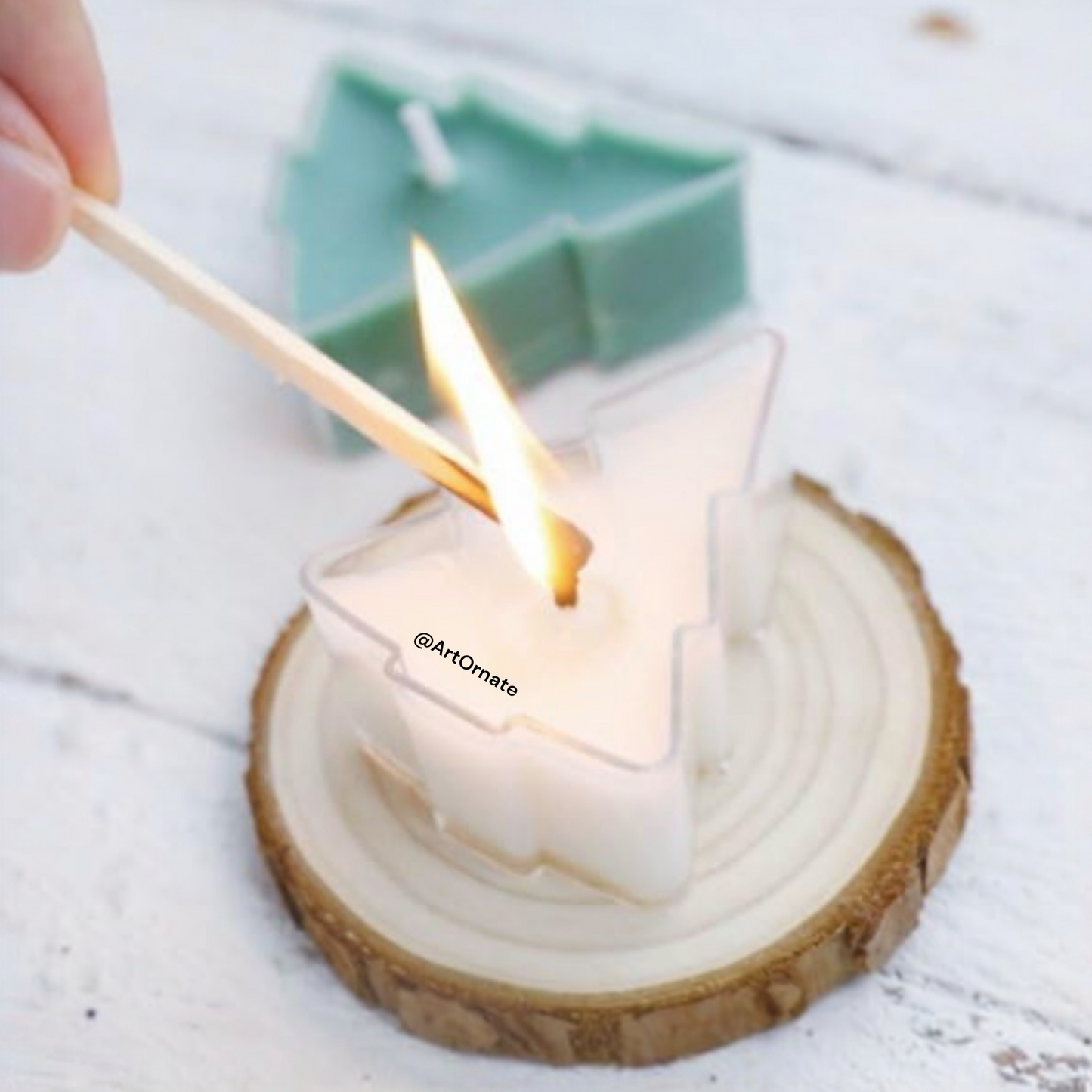 Transparent Polycarbonate Christmas Tree Tealight Candle Cup – Durable & Heat Resistant for Candle Making