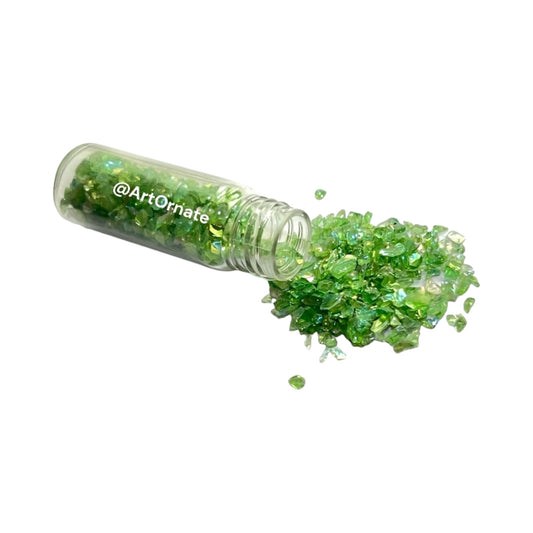 Light Green Holographic Glass Granules (RGB004)