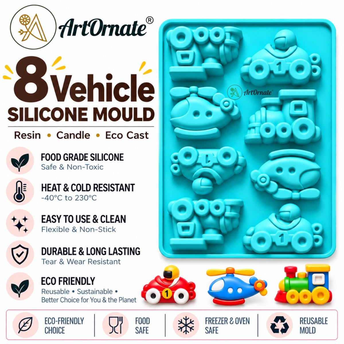 8 Vehicle Silicone Mould