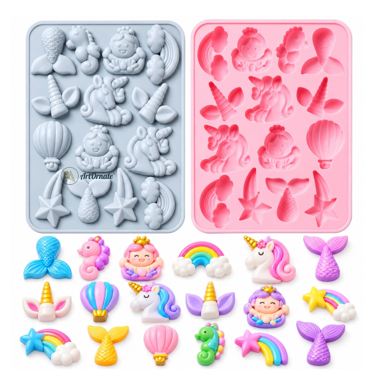 Unicorn Mermaid & Cloud Silicone Mould