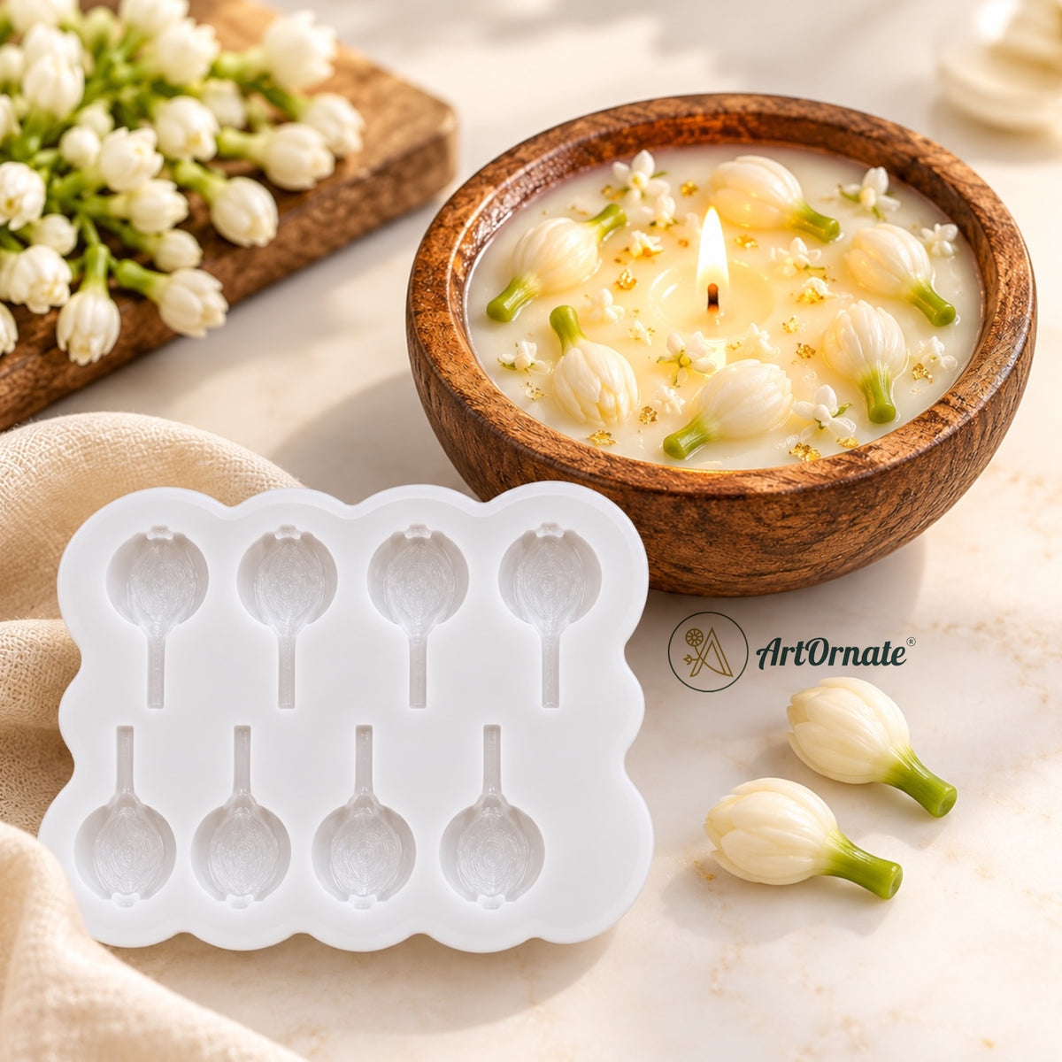 Mogra Buds Candle Silicone Mould