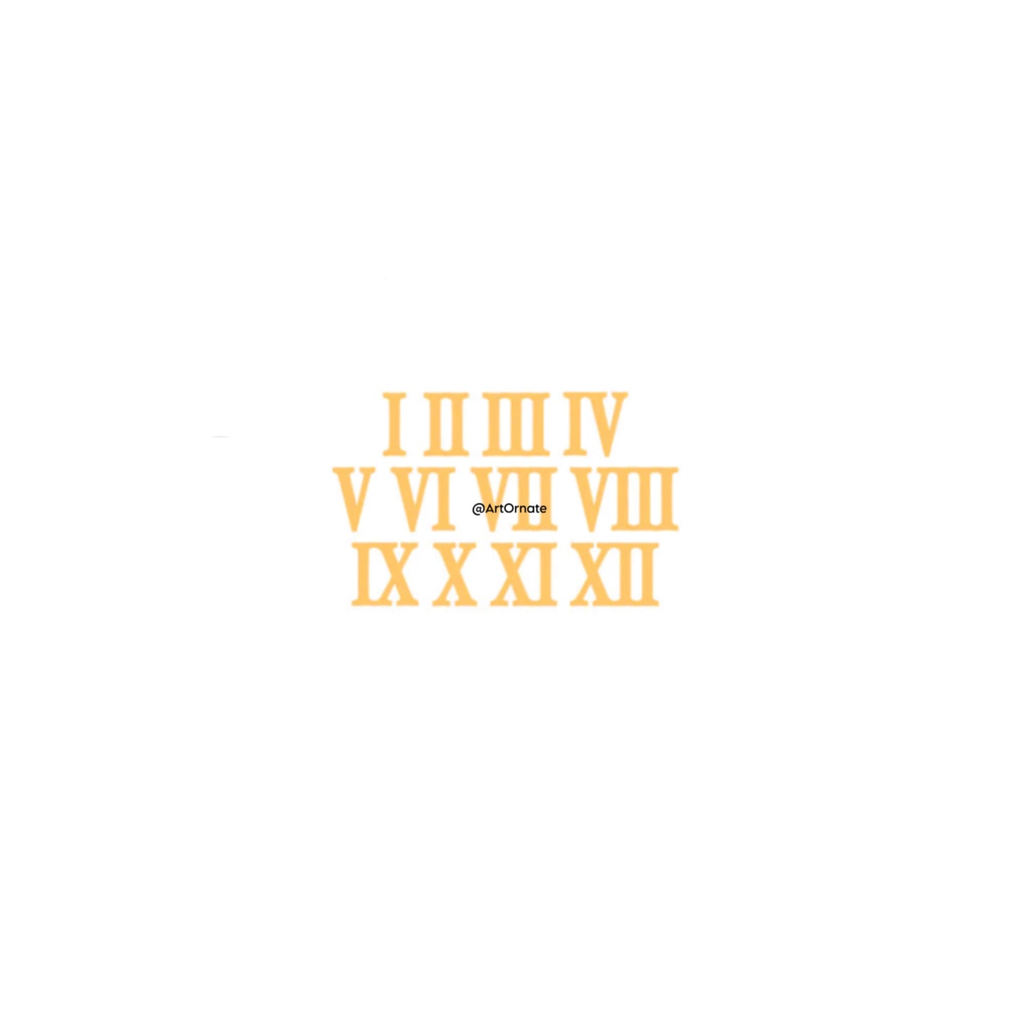1 inch Golden Acrylic Roman Number Set - Design 3