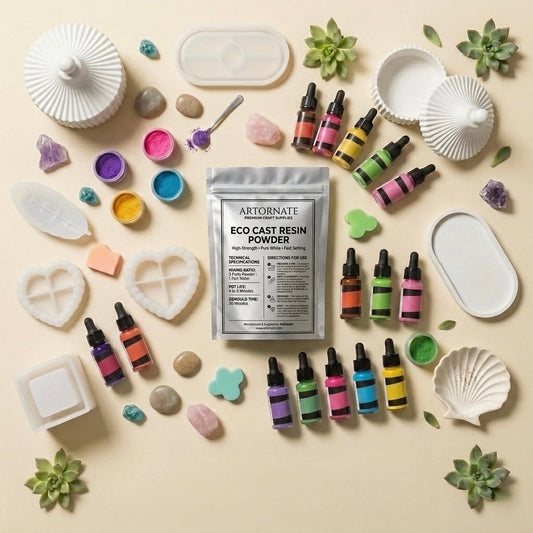 Eco resin and concrete art casting materials for trays coasters and candle jars