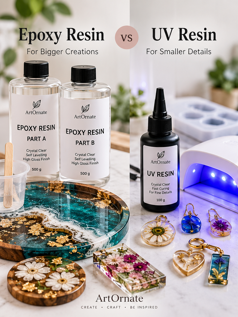 Epoxy resin vs UV resin for resin art projects