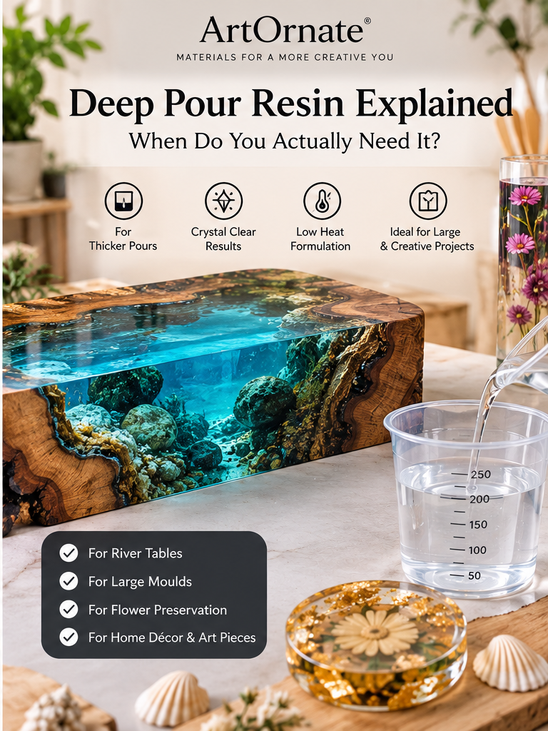 Deep pour resin guide for thick resin casting projects