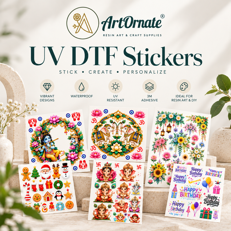ArtOrnate UV DTF Stickers for resin art, DIY crafts and creative projects