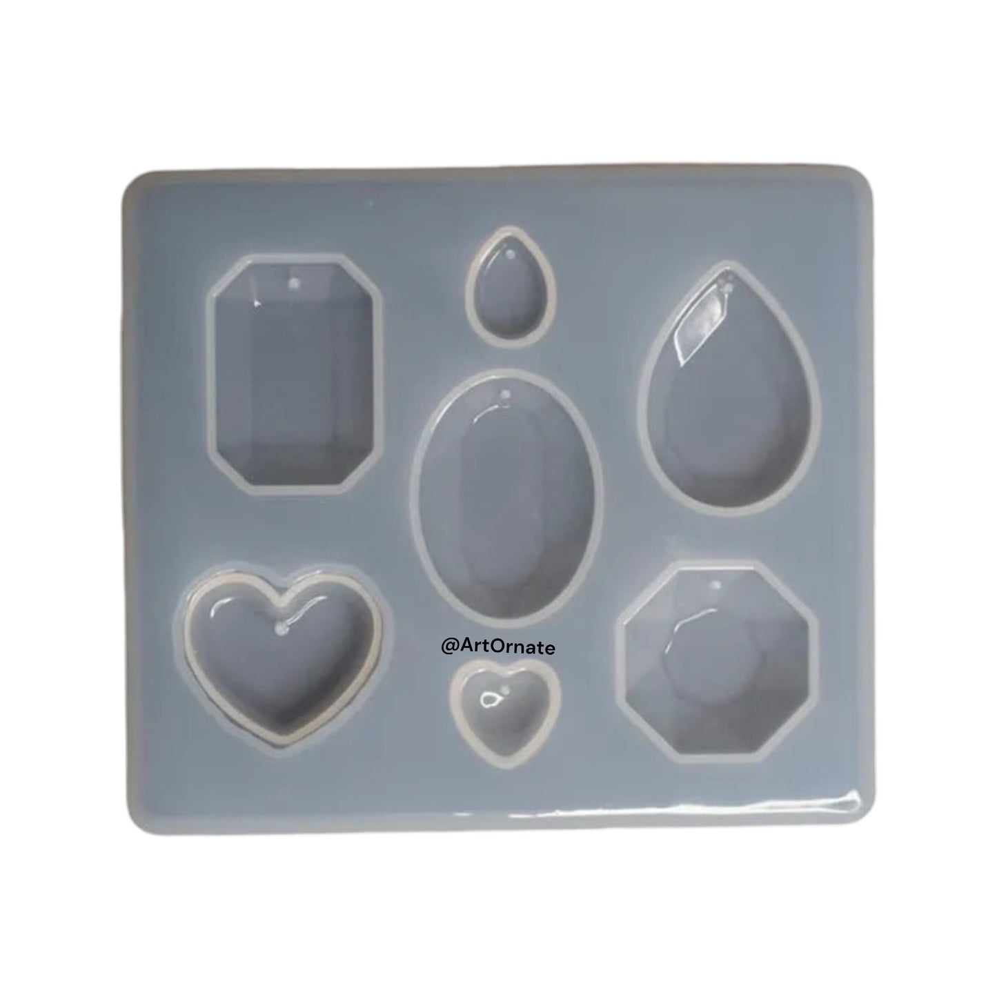 7 Cavity Diamond Cut Jewellery  Silicone Mould (HBR2830)