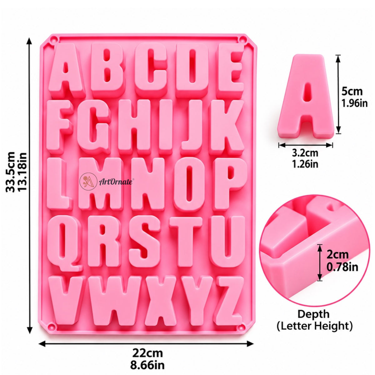 Big Alphabet Silicone Mould