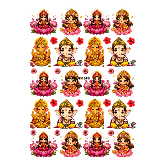 Laxmiji Ganeshji UV DTF Sticker (UV111)