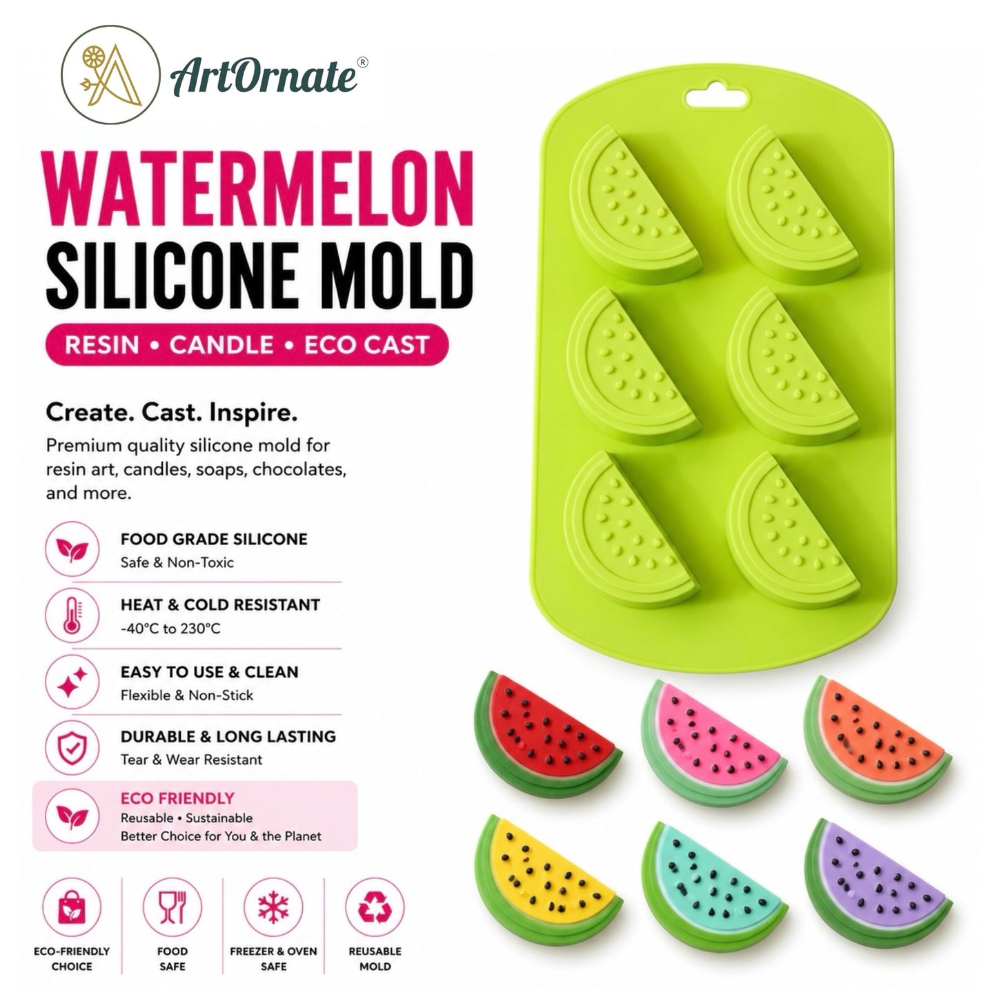 6 Watermelon Silicone Mould