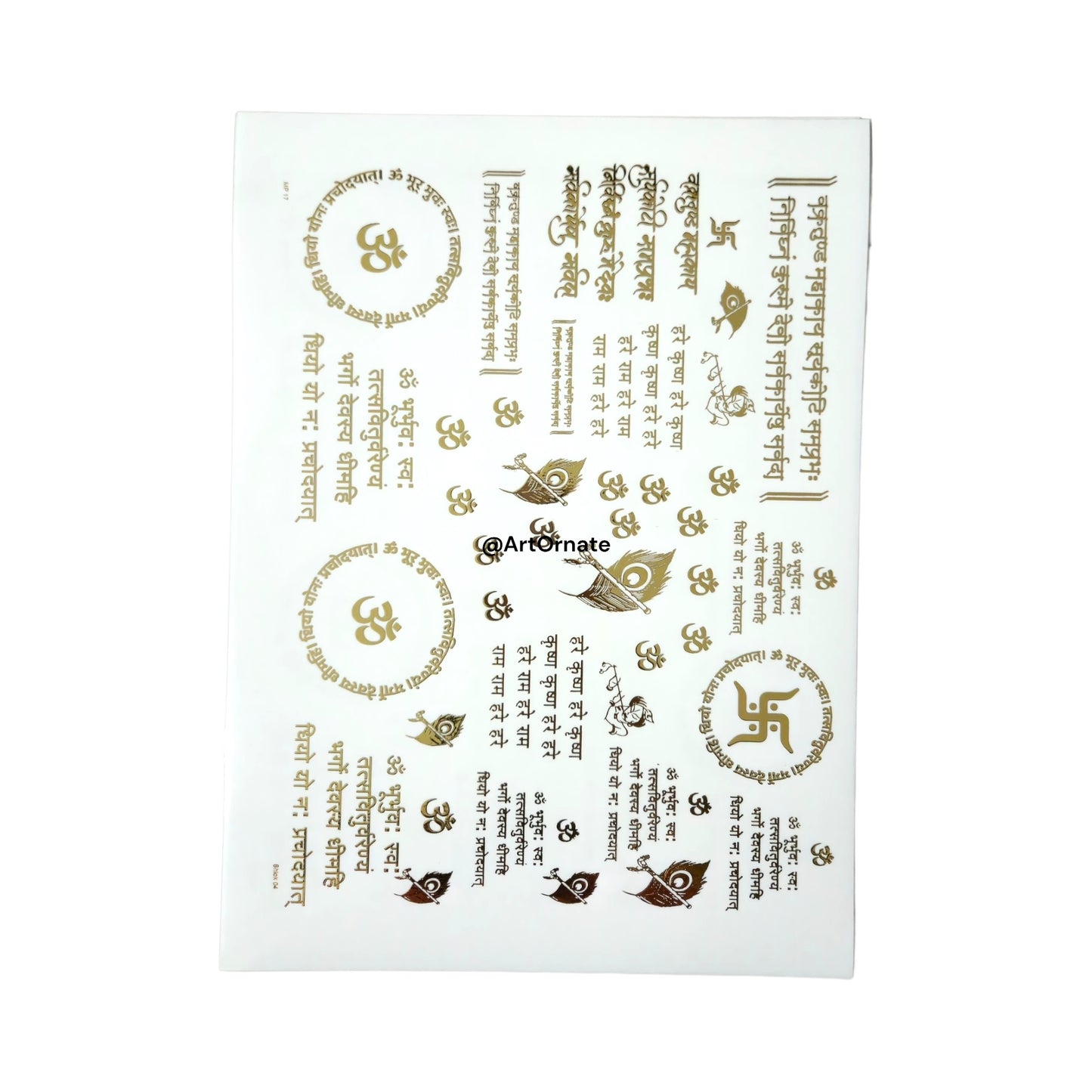 EMBOSSED GOLD METALLIC FOIL STICKER - A4 SHEET (GF28)