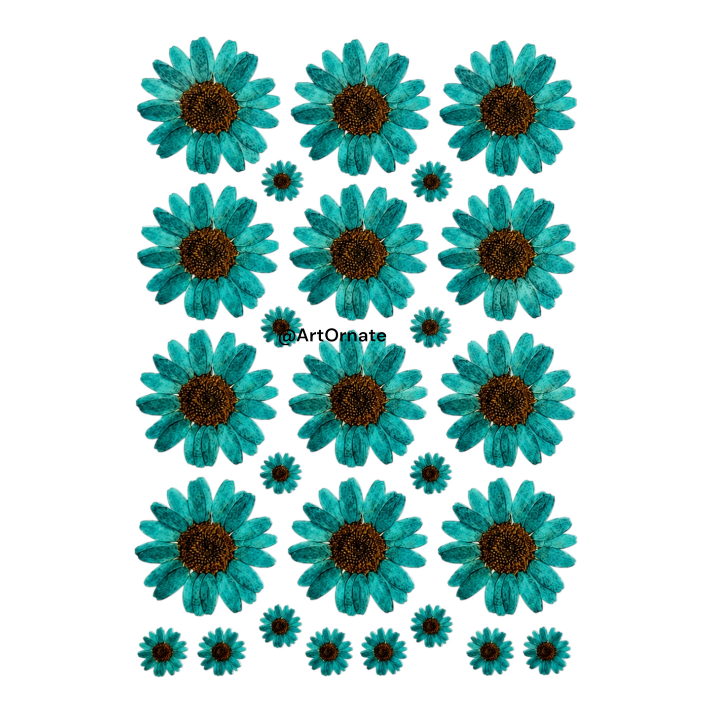 Firozi Daisy Flower UV DTF Sticker (UV060)