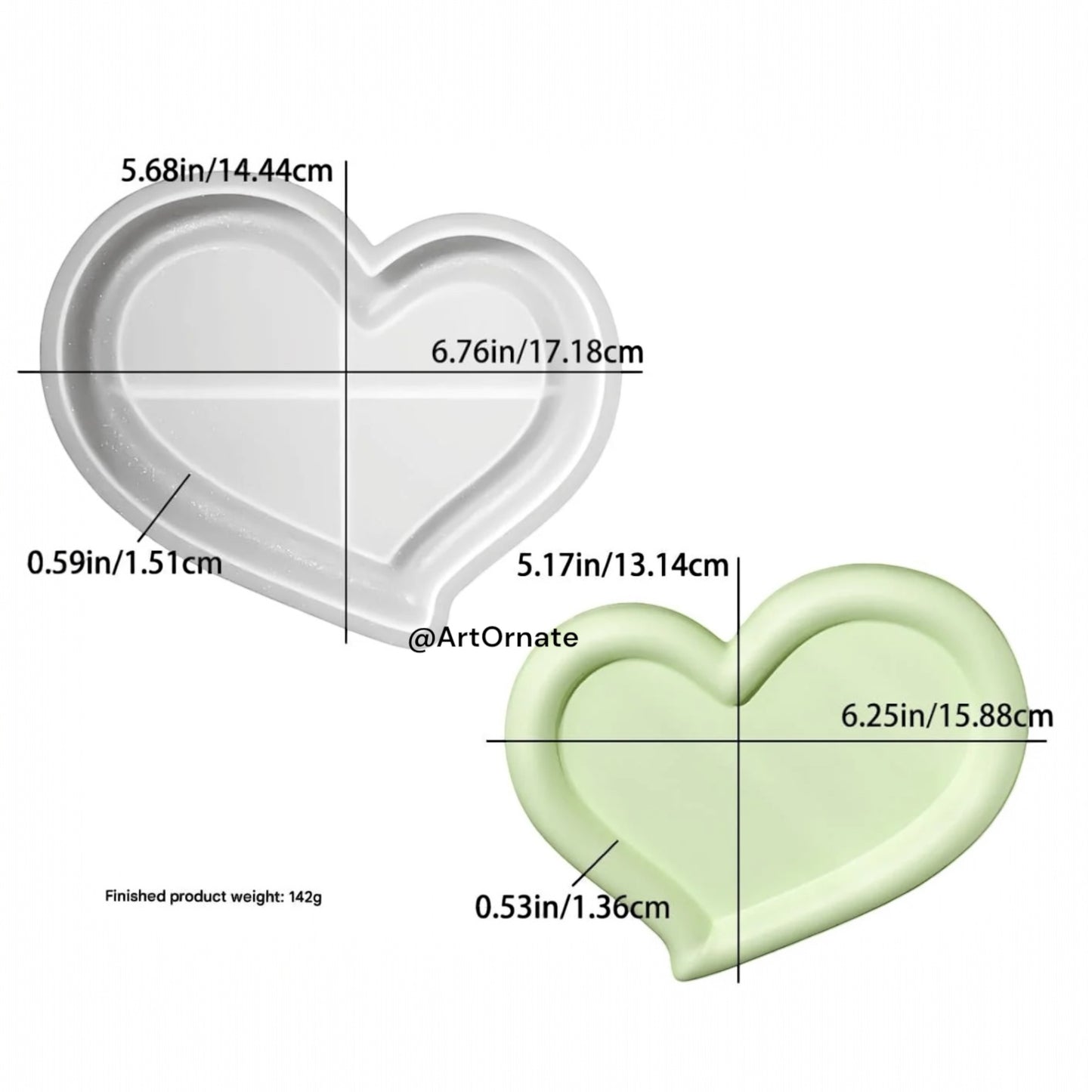 Heart Tray Silicone Mould (SM1179)
