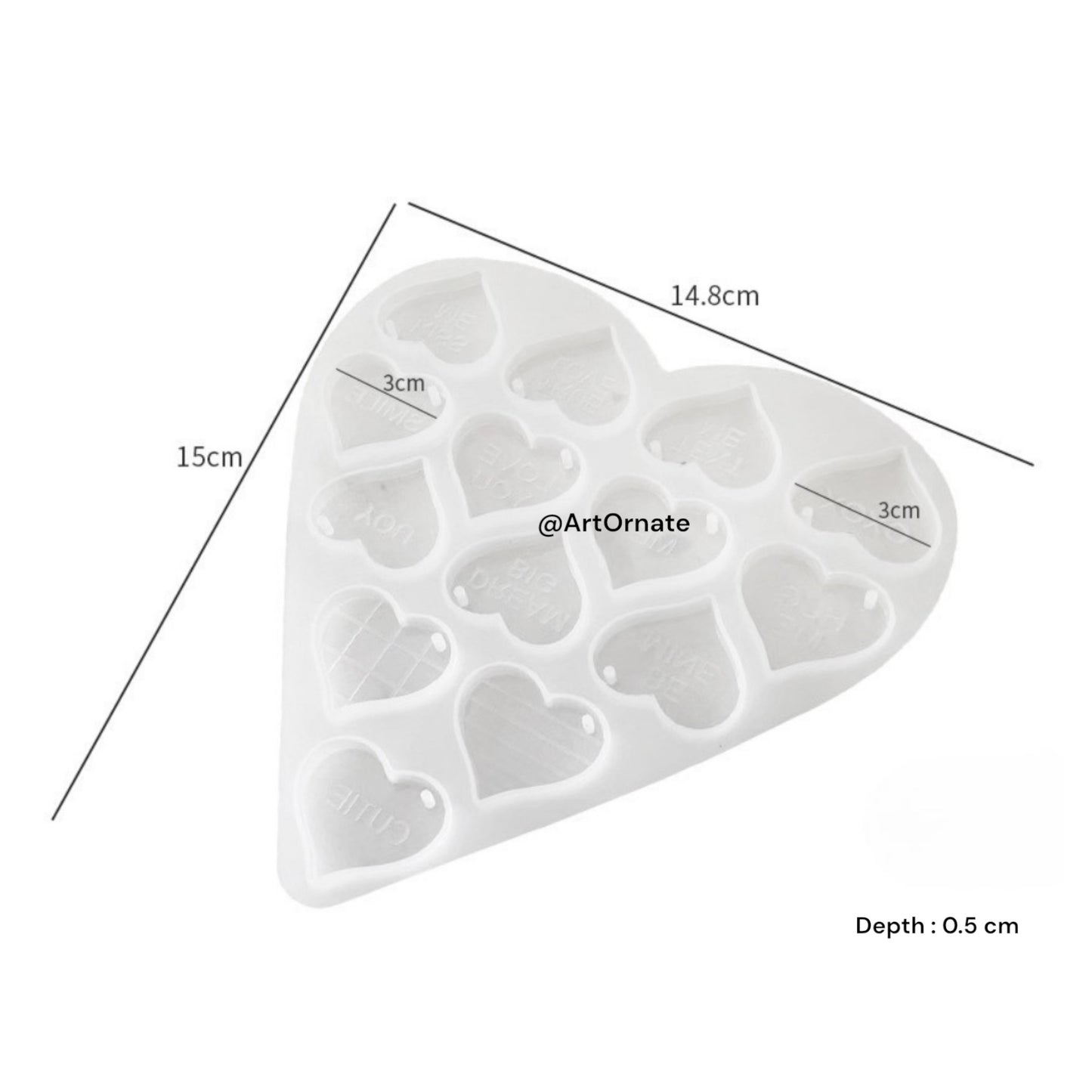 Heart Love Message Silicone Mould