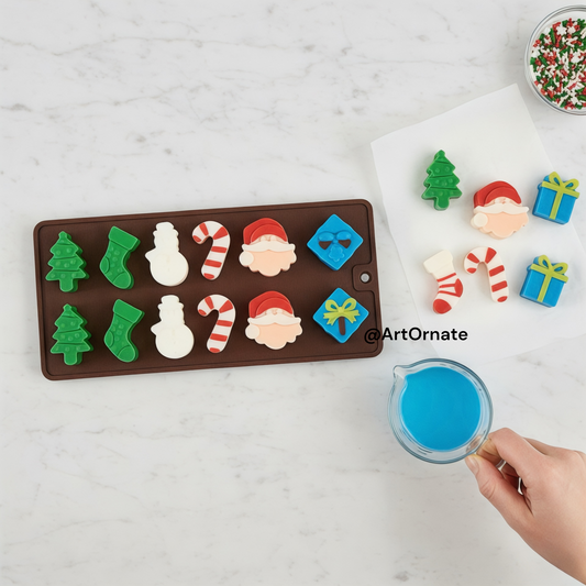 Christmas Theme Premium Candle Silicone Mould