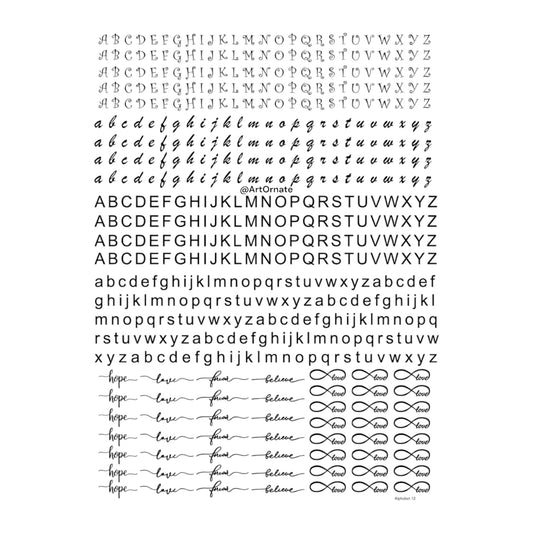 Alphabet Black Insert Sheet (BIS 06)