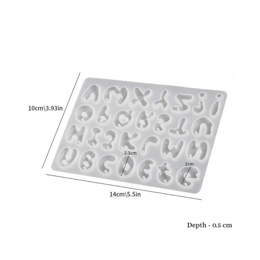 Mini bubble shaped alphabet silicone mould for resin art keychains and jewellery making at ArtOrnate