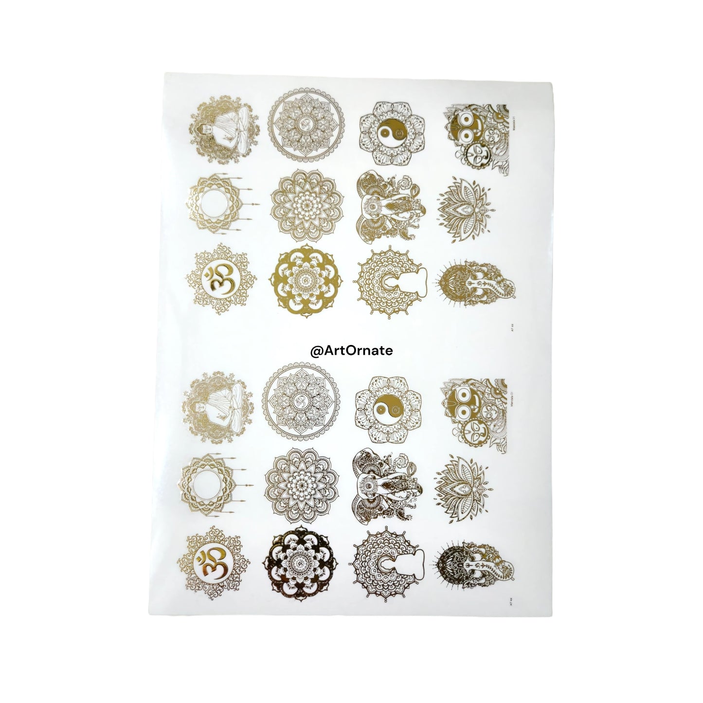 EMBOSSED GOLD METALLIC FOIL STICKER - A4 SHEET (GF05)