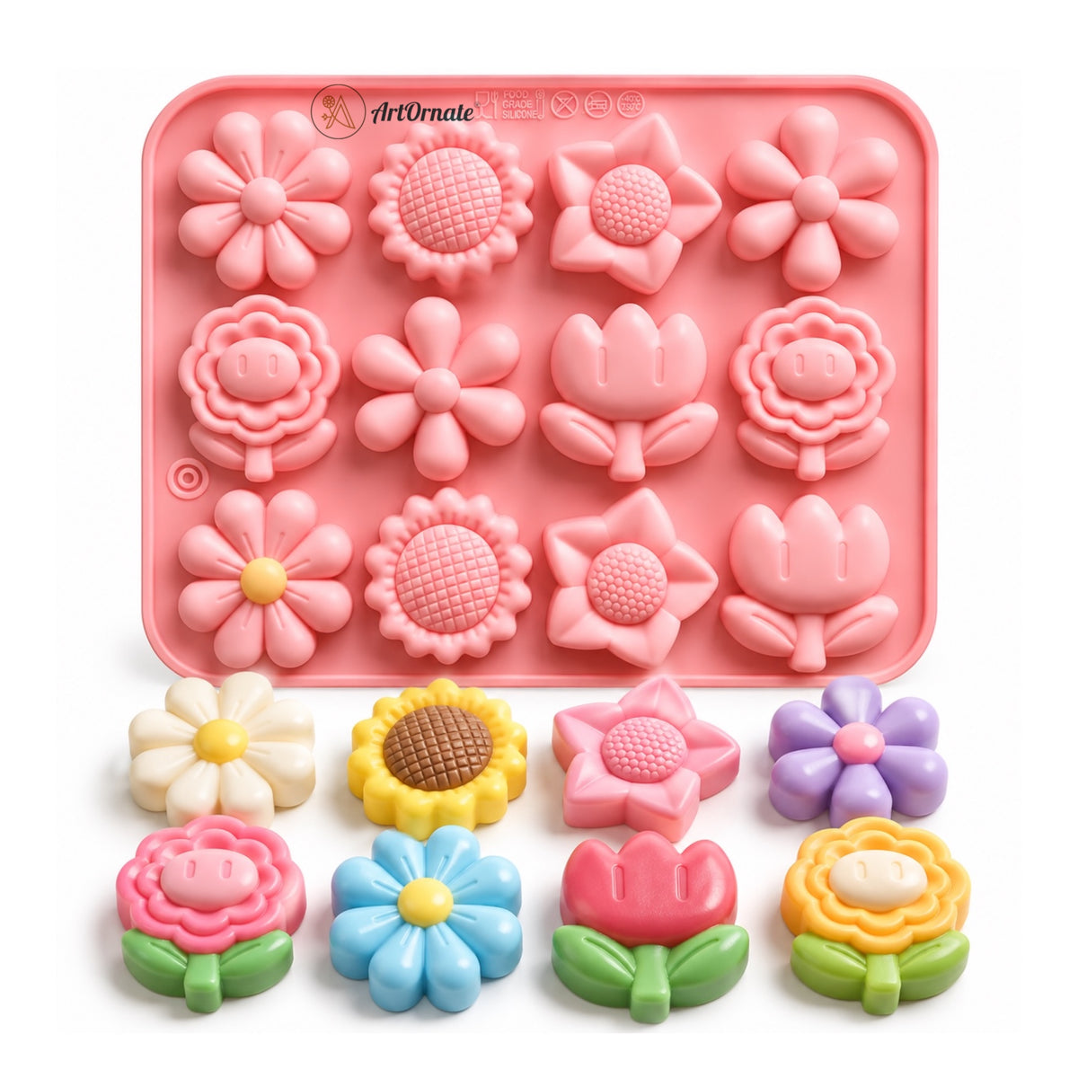 12 Flower Silicone Mould