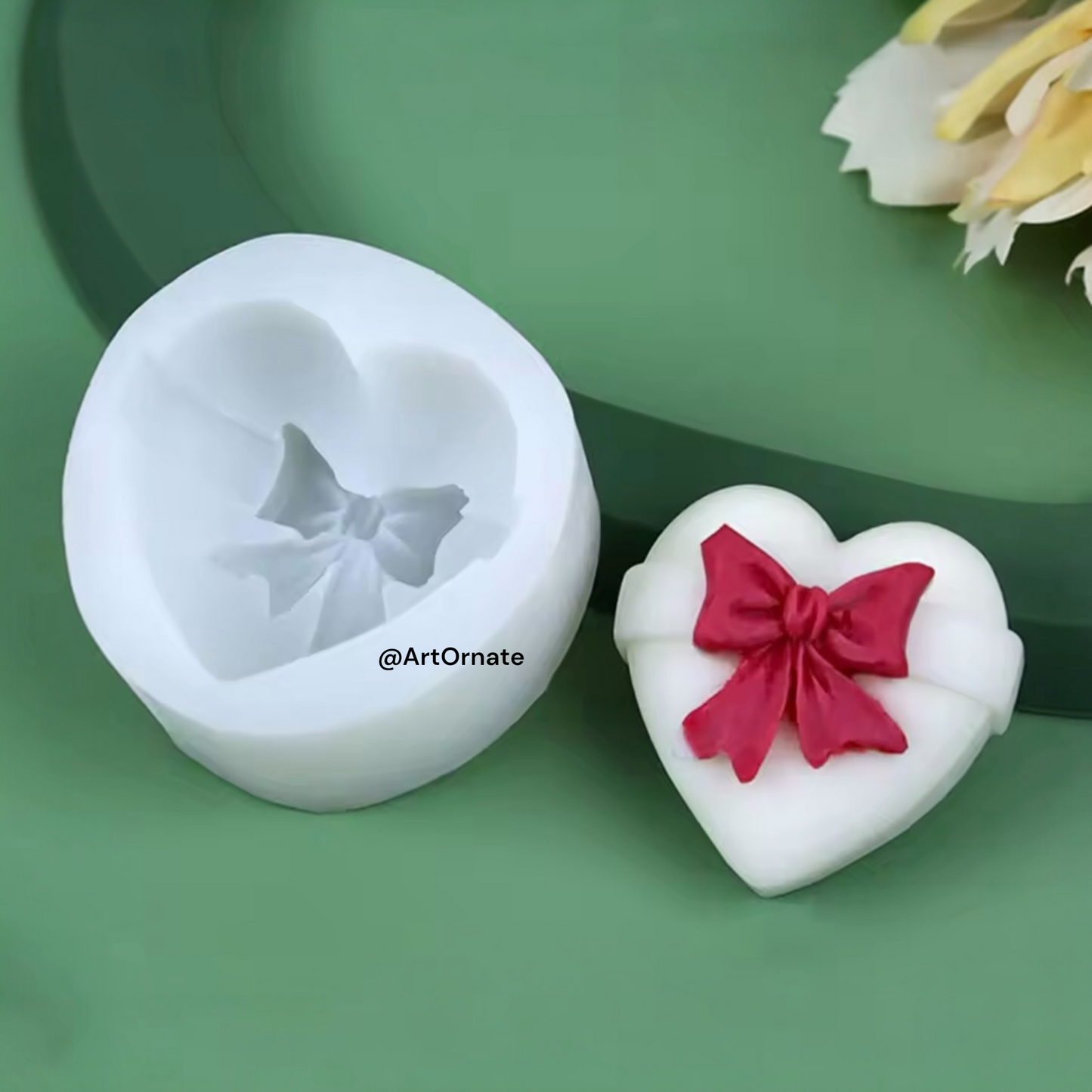 Heart candle silicone mould for handmade candle making, premium flexible mould used by professional candle artists in India