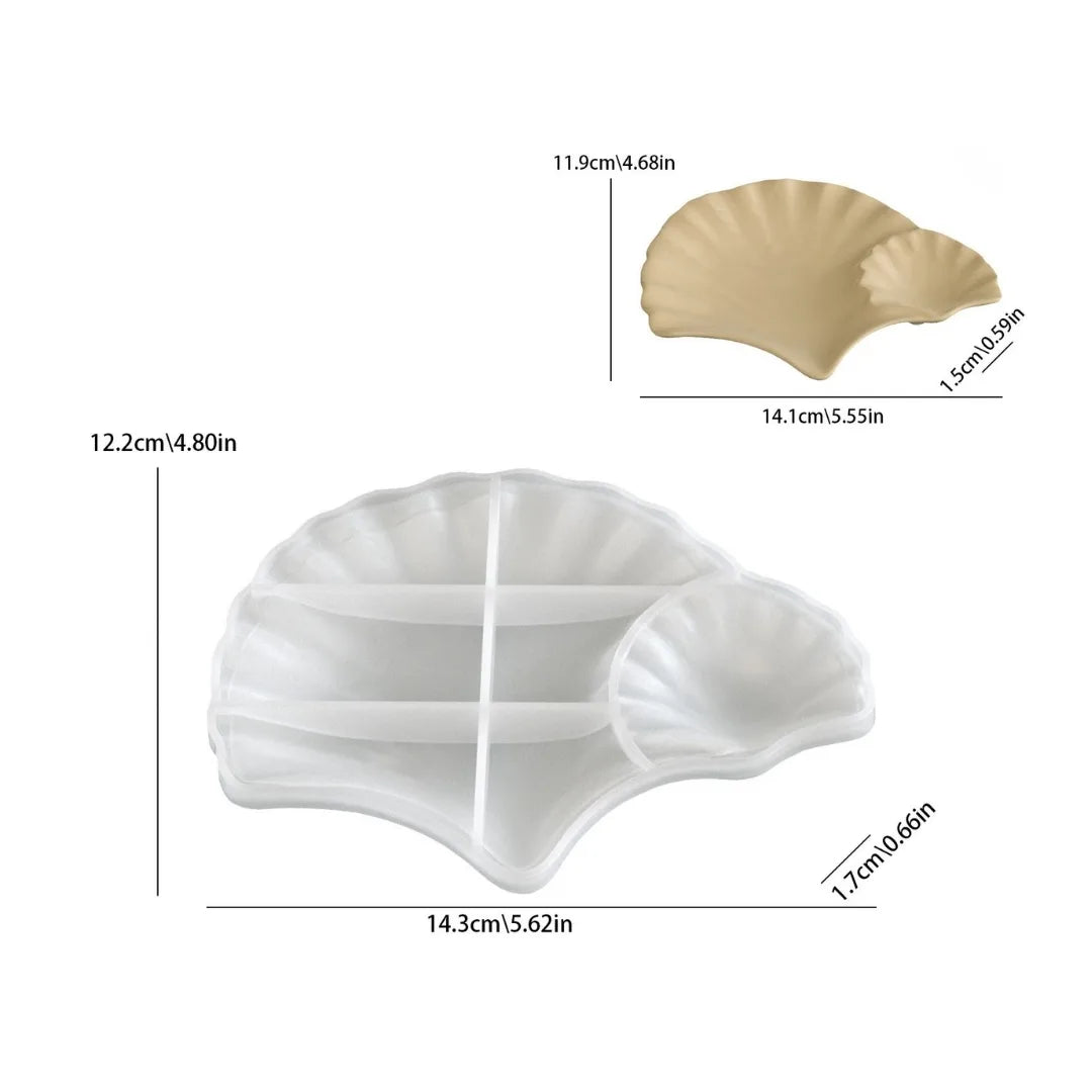 Dual Japanese leaf platter silicone mould for resin and concrete use, decorative platter mould for epoxy resin and eco cast projects in India