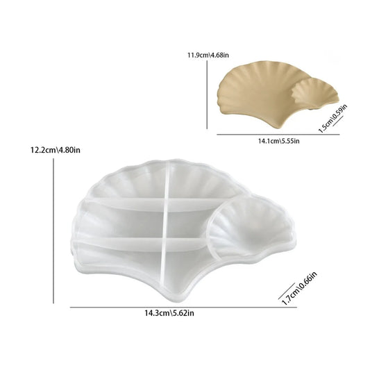 Dual Japanese leaf platter silicone mould for resin and concrete use, decorative platter mould for epoxy resin and eco cast projects in India