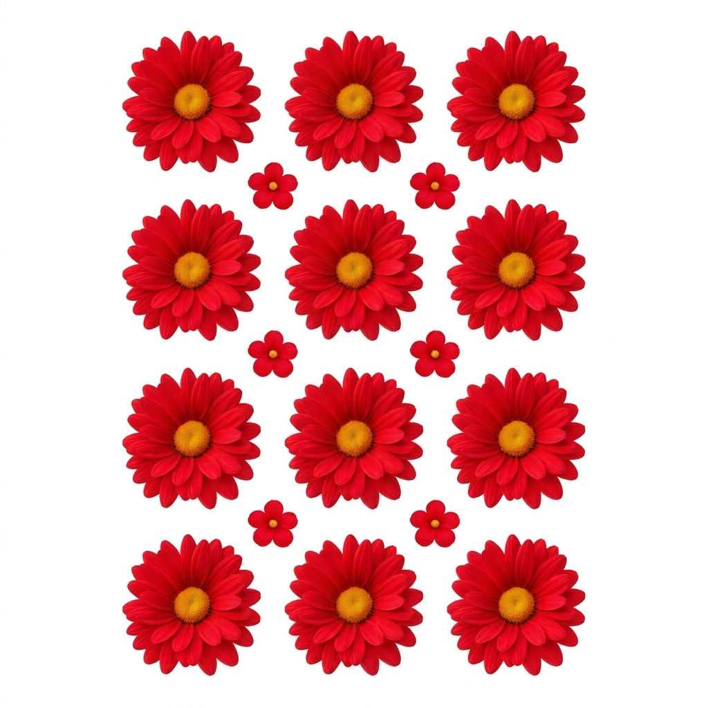 Red Daisy Flower UV DTF Sticker (UV062)