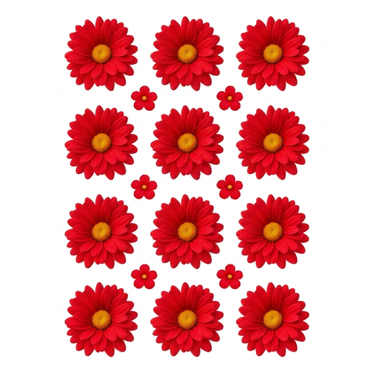 Red Daisy Flower UV DTF Sticker (UV062)