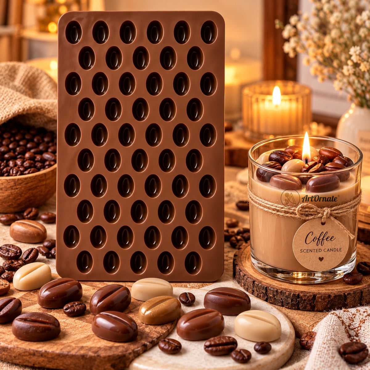 Coffee Beans Candle Silicone Mould