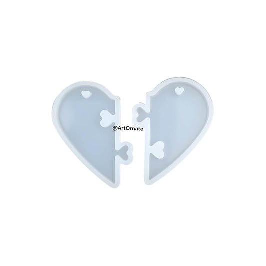 2 PC Heart Pendant  / Keychain  Jewellery Silicone Mould