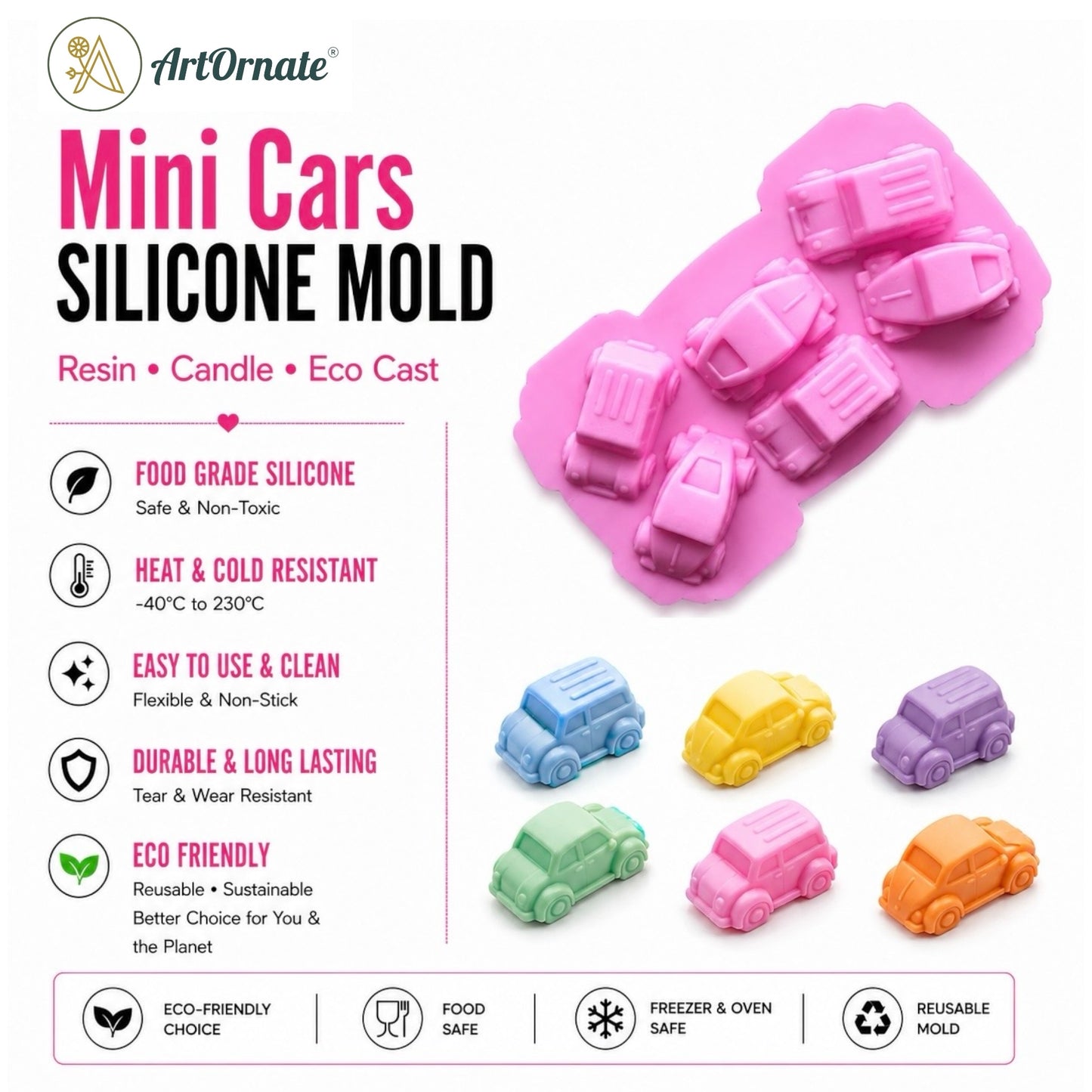 Mini Cars Silicone Mould