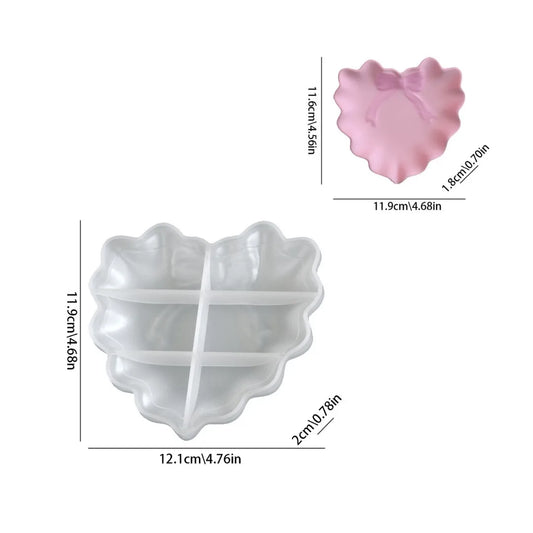 Heart waves tray silicone mould for resin art, decorative epoxy resin tray mould for handmade decor in India