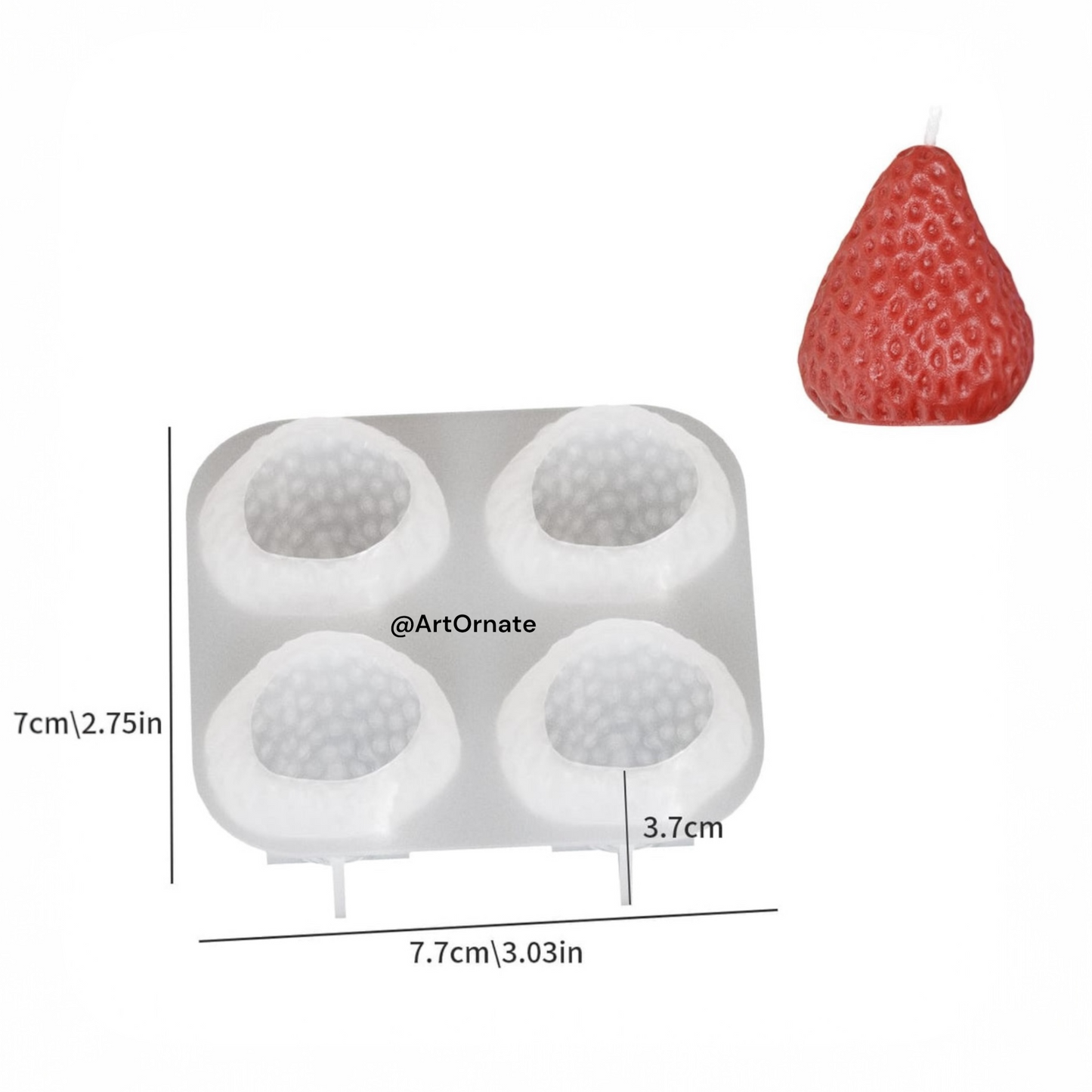 Strawberry Candle Silicone Mould (SM1377)