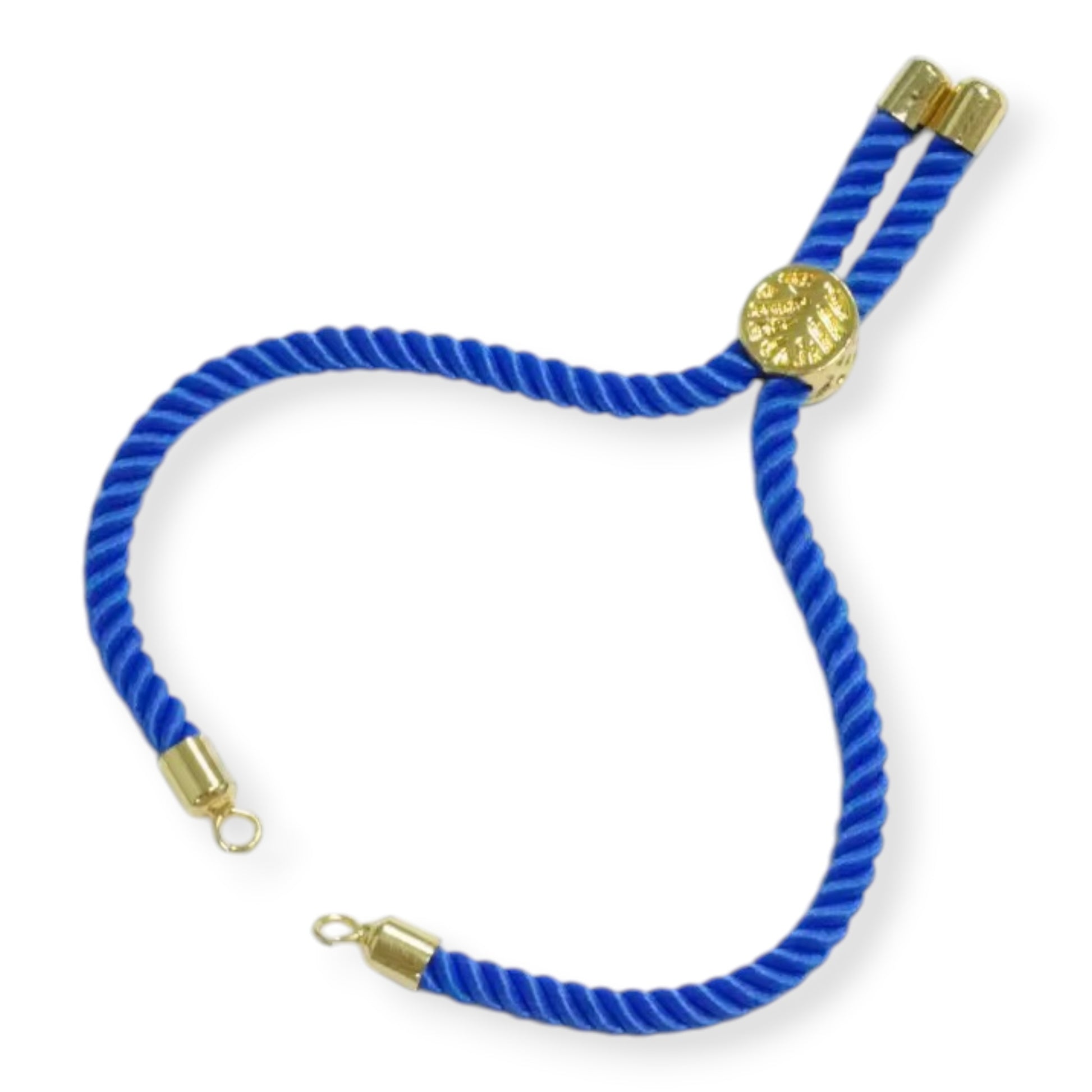 Vibrant red and saffron braided thread Rakhi with a circular gold metallic center-piece.