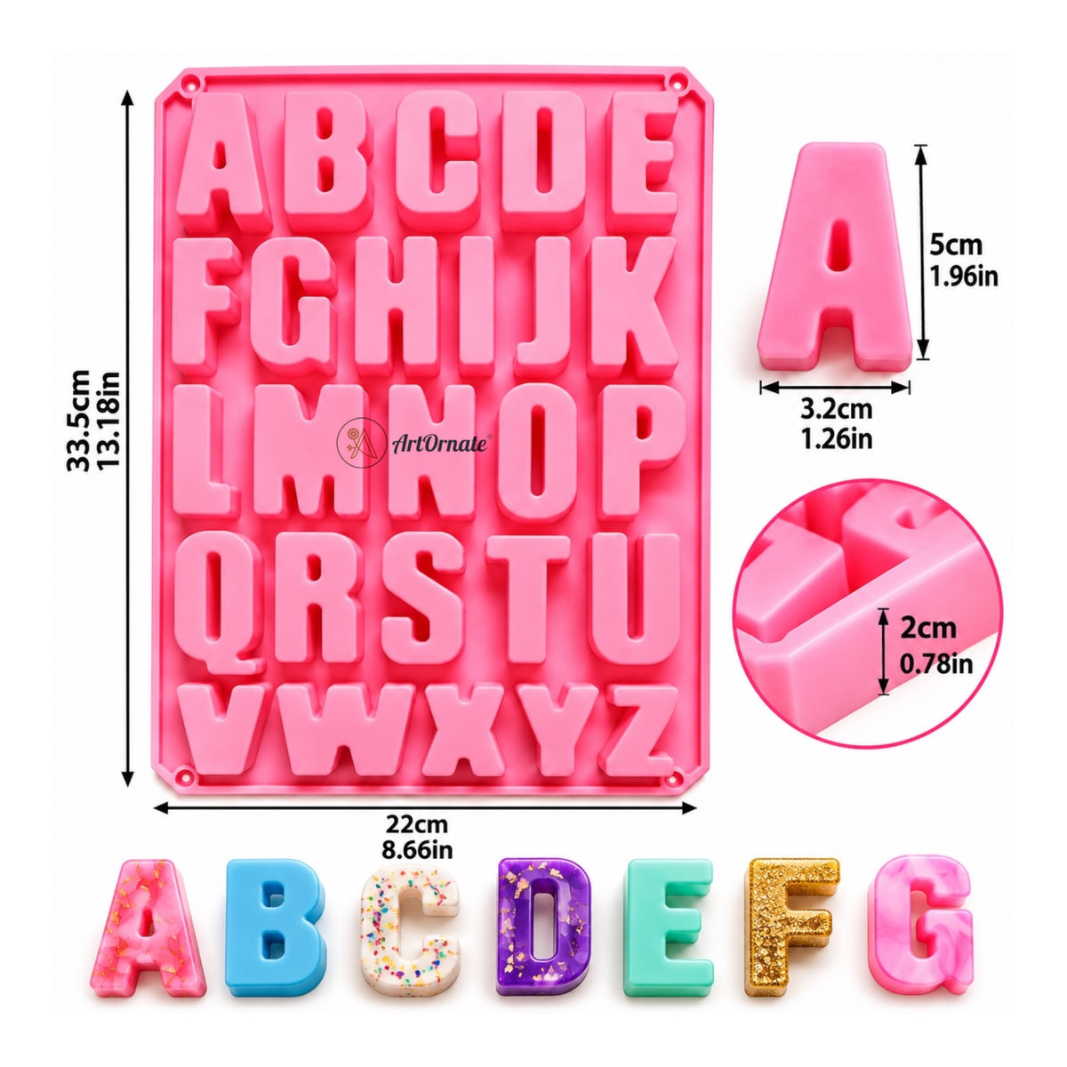 Big Alphabet Silicone Mould
