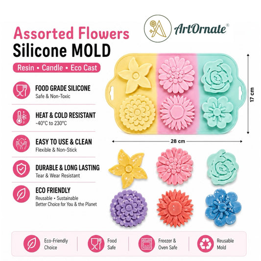 Assorted Flowers Silicone Mould