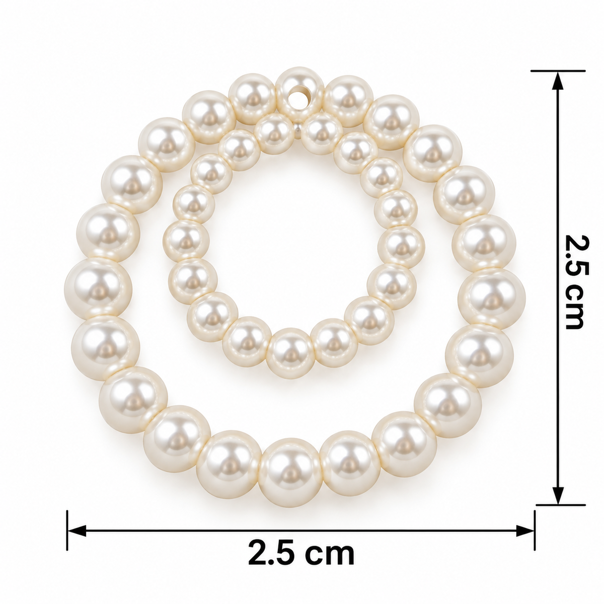 Dual Pearl Ring Craft Embellishment – 4 Pieces