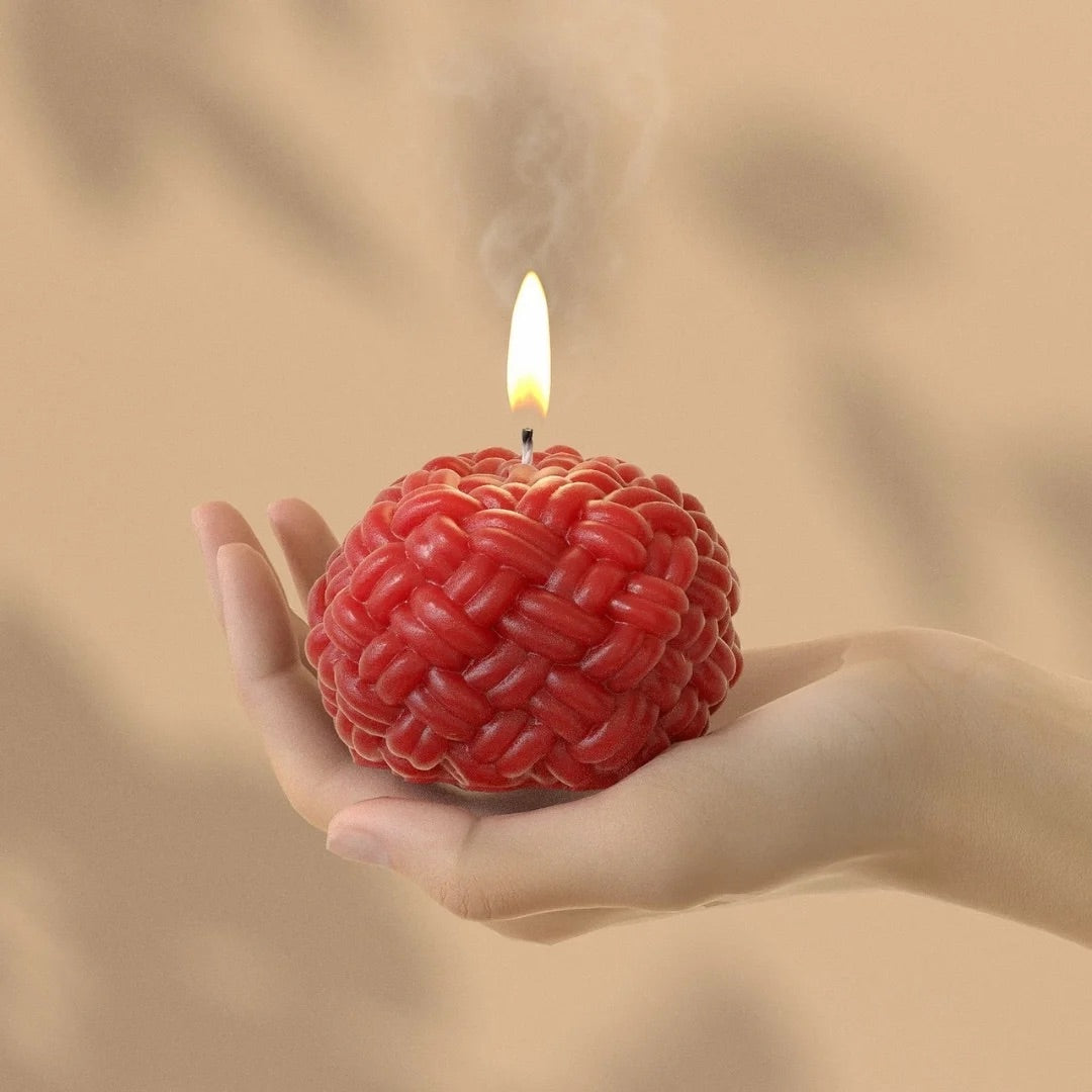 Rope knot ball silicone mould for aesthetic candle making available at ArtOrnate.