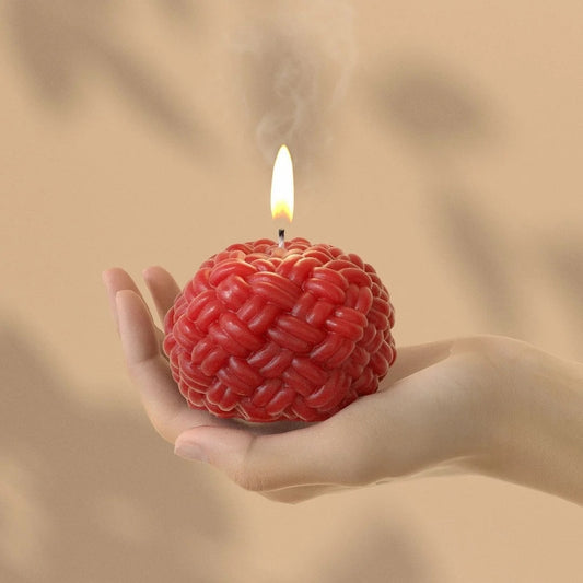 Rope knot ball silicone mould for aesthetic candle making available at ArtOrnate.
