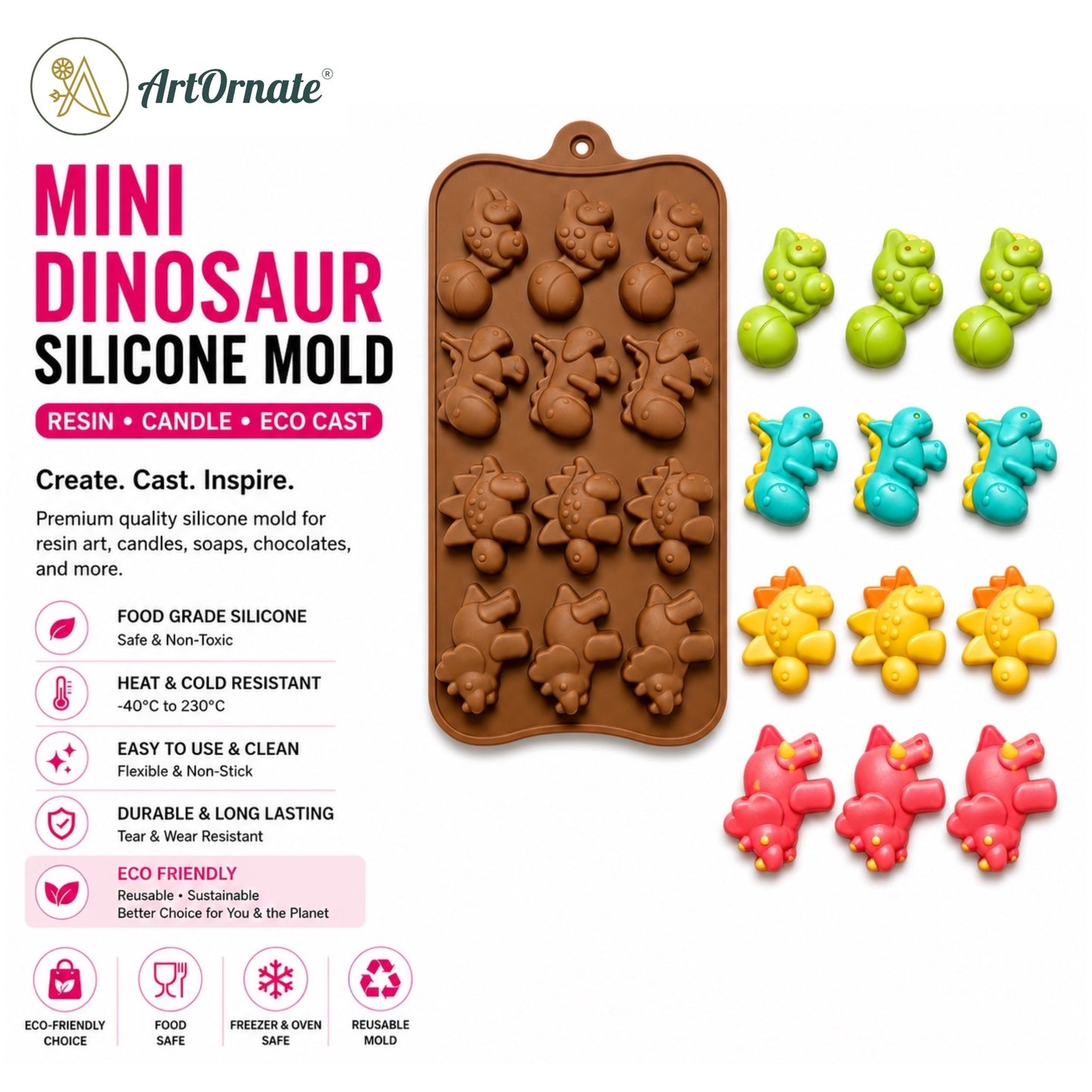Mini Dinosaur Silicone Mould