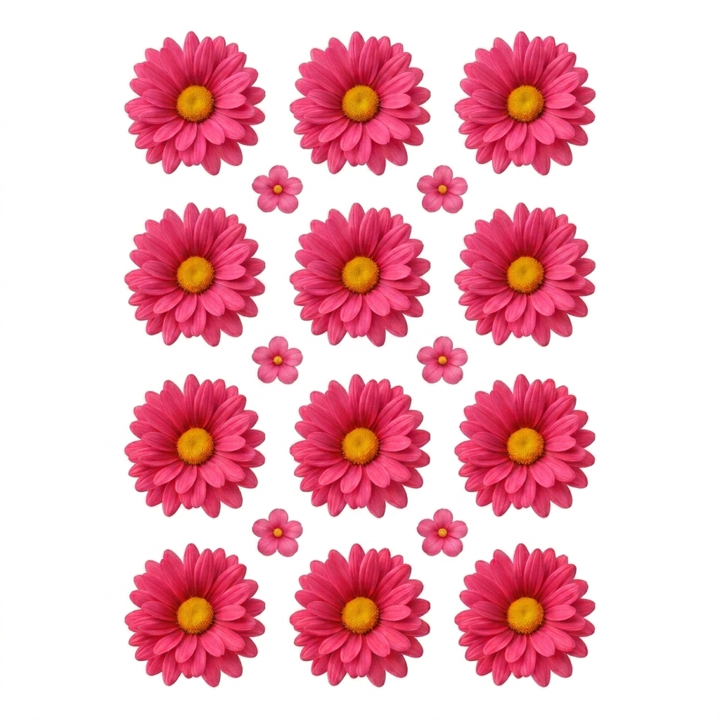 Dark Pink Daisy Flower UV DTF Sticker (UV059)