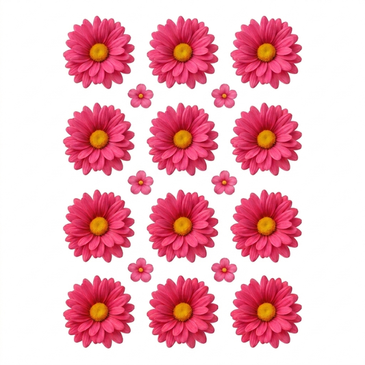 Dark Pink Daisy Flower UV DTF Sticker (UV059)
