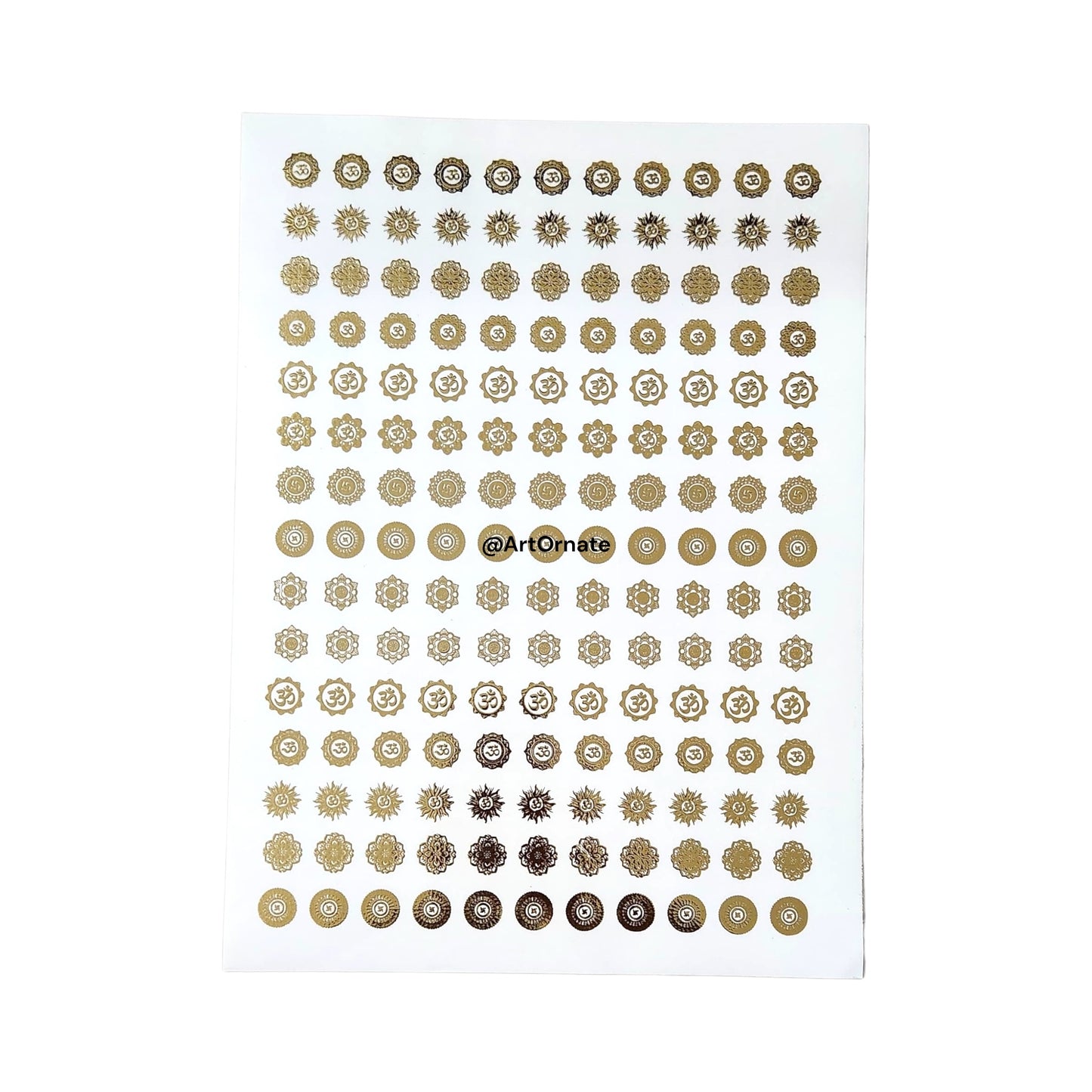 EMBOSSED GOLD METALLIC FOIL STICKER - A4 SHEET (GF51)