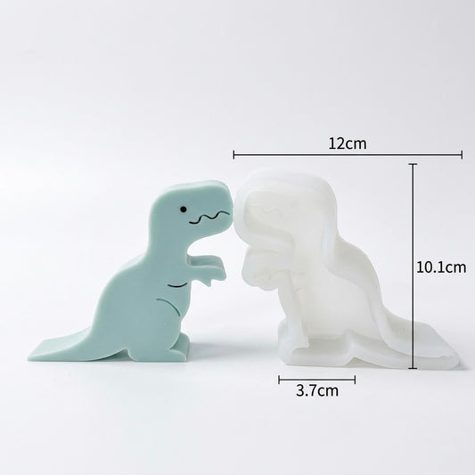 Cute T-Rex baby dinosaur silicone mould by ArtOrnate, perfect for epoxy resin art and decorative kids' candles.