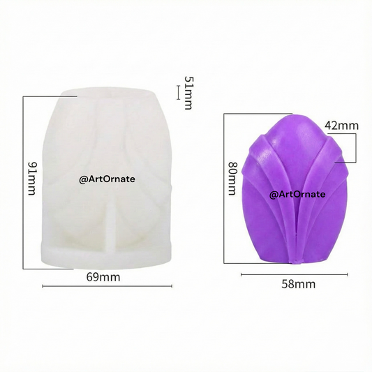 Abstract geometry candle silicone mould for modern handmade candles, reusable flexible mould for soy wax and paraffin used by candle artists in India