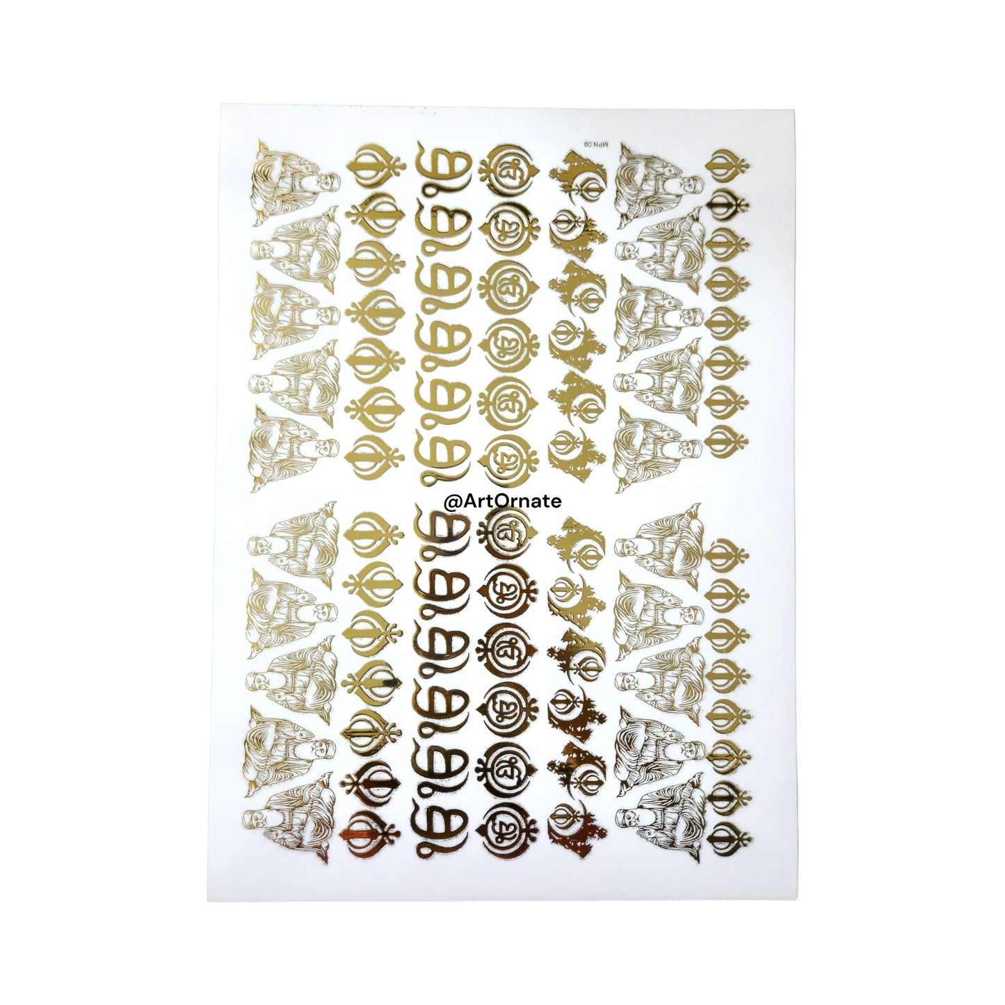 EMBOSSED GOLD METALLIC FOIL STICKER - A4 SHEET (GF30)