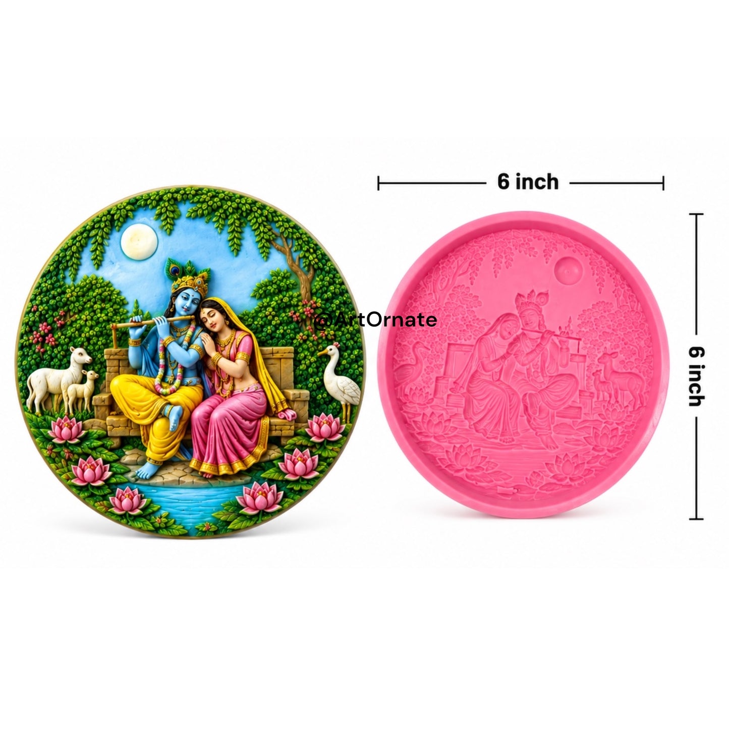 Radha Krishna Frame Silicone Mould