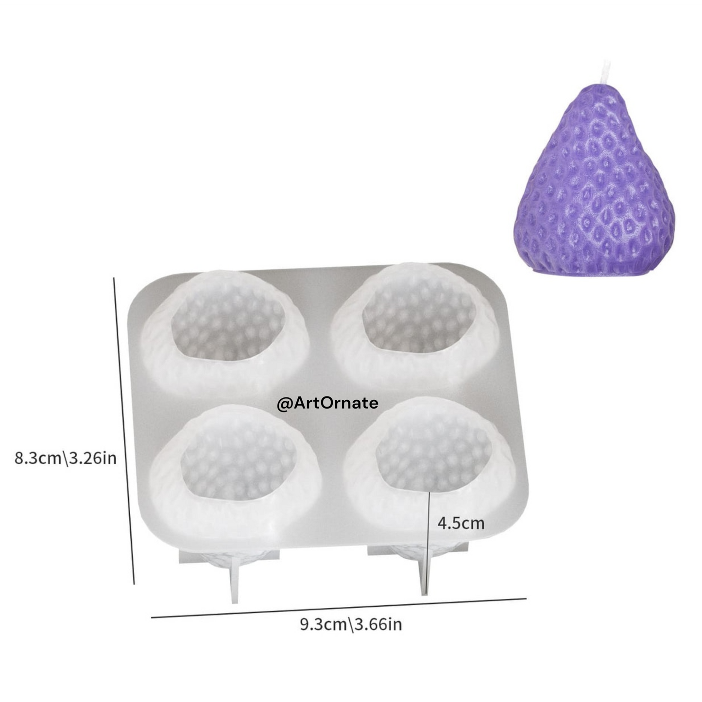 Strawberry Candle Silicone Mould (SM1376)