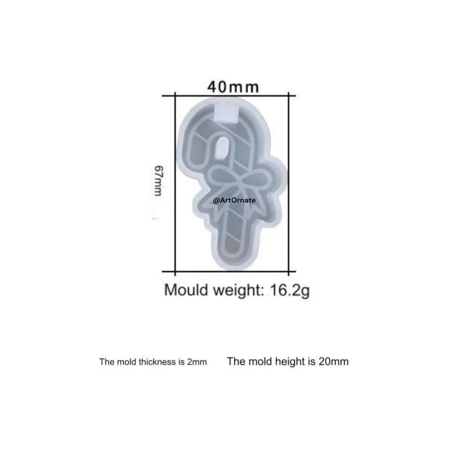 Christams Candy Stick Silicone Mould