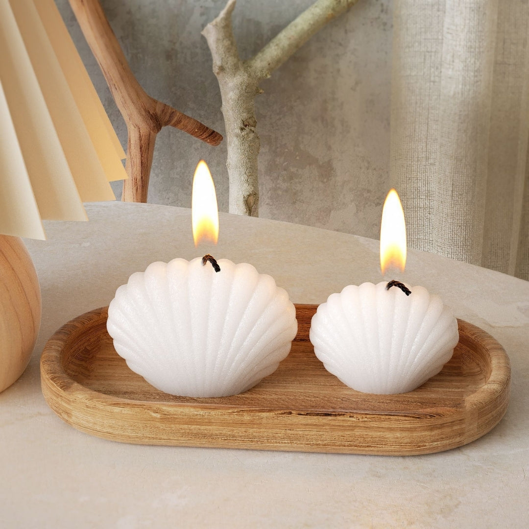 Durable silicone shell mould for candle making India. Flexible sea shell shape perfect for ocean theme DIY candles, soaps, and resin art